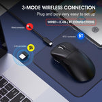 เมาส์ไร้สาย HXSJ T700 แบบ Tri-mode น้ำหนักเบา