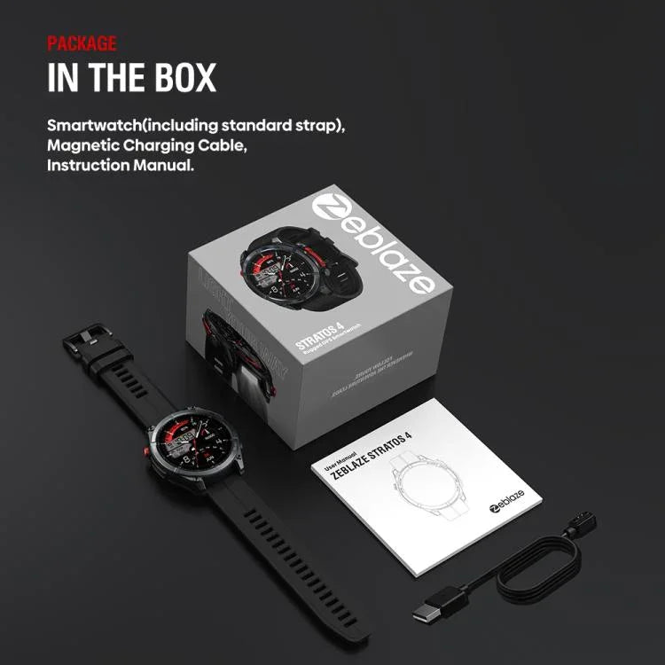 Zeblaze Stratos 4 นาฬิกาสมาร์ท GPS กลางแจ้งทนทาน หน้าจอ 1.43 นิ้ว กันน้ำ 5 ATM & IP69K