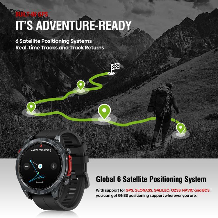 Zeblaze Stratos 4 นาฬิกาสมาร์ท GPS กลางแจ้งทนทาน หน้าจอ 1.43 นิ้ว กันน้ำ 5 ATM & IP69K