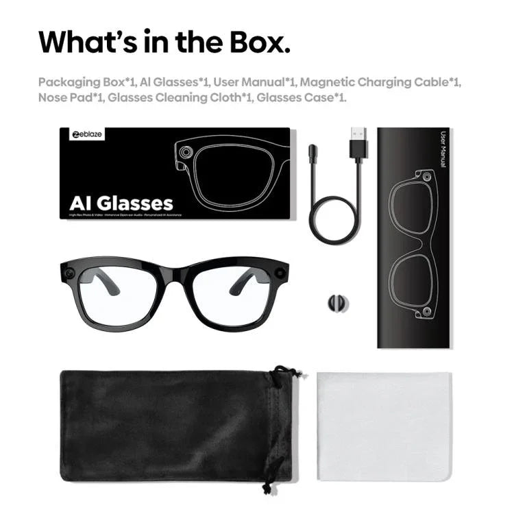 Zeblaze Eyewear แว่นตาถ่ายภาพ AI เสียงเปิดหู ผู้ช่วย AI