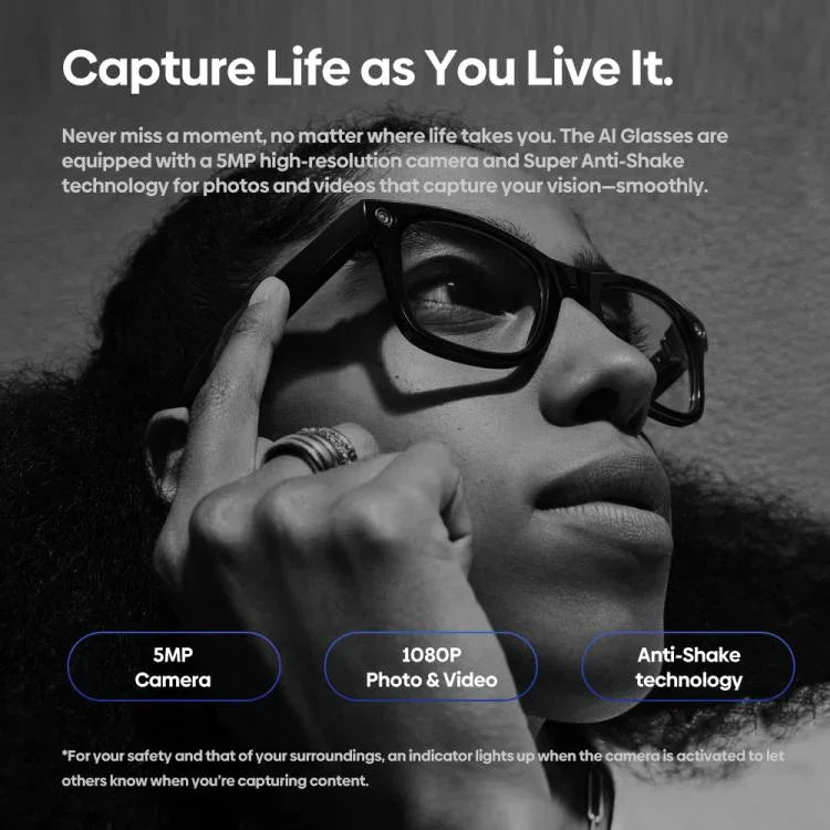 Zeblaze Eyewear แว่นตาถ่ายภาพ AI เสียงเปิดหู ผู้ช่วย AI