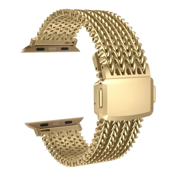 สายรัดนาฬิกาสแตนเลสสตีลแม่เหล็กตาข่าย สำหรับ Apple Watch ขนาด 46 มม. / 49 มม. / 45 มม. / 44 มม. สำหรับ Apple Watch ขนาด 42 มม. / 41 มม. / 40 มม. / 38 มม.
