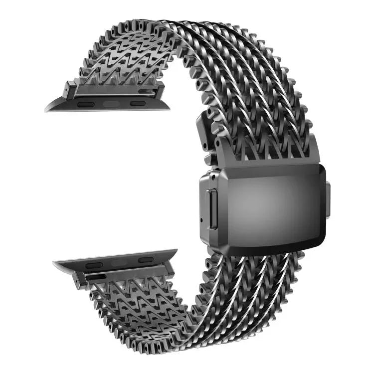 สายรัดนาฬิกาสแตนเลสสตีลแม่เหล็กตาข่าย สำหรับ Apple Watch ขนาด 46 มม. / 49 มม. / 45 มม. / 44 มม. สำหรับ Apple Watch ขนาด 42 มม. / 41 มม. / 40 มม. / 38 มม.