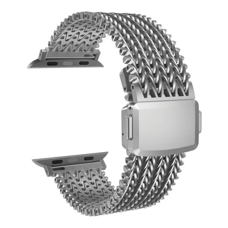 สายรัดนาฬิกาสแตนเลสสตีลแม่เหล็กตาข่าย สำหรับ Apple Watch ขนาด 46 มม. / 49 มม. / 45 มม. / 44 มม. สำหรับ Apple Watch ขนาด 42 มม. / 41 มม. / 40 มม. / 38 มม.