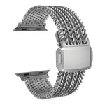 สายรัดนาฬิกาสแตนเลสสตีลแม่เหล็กตาข่าย สำหรับ Apple Watch ขนาด 46 มม. / 49 มม. / 45 มม. / 44 มม. สำหรับ Apple Watch ขนาด 42 มม. / 41 มม. / 40 มม. / 38 มม.