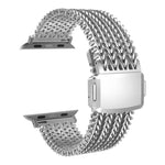 สายรัดนาฬิกาสแตนเลสสตีลแม่เหล็กตาข่าย สำหรับ Apple Watch ขนาด 46 มม. / 49 มม. / 45 มม. / 44 มม. สำหรับ Apple Watch ขนาด 42 มม. / 41 มม. / 40 มม. / 38 มม.