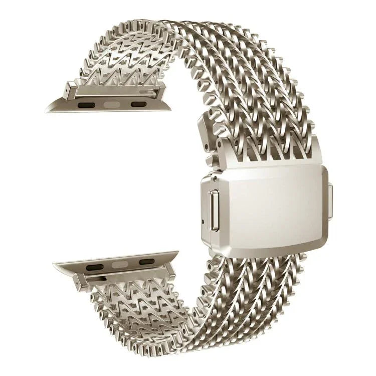 สายรัดนาฬิกาสแตนเลสสตีลแม่เหล็กตาข่าย สำหรับ Apple Watch ขนาด 46 มม. / 49 มม. / 45 มม. / 44 มม. สำหรับ Apple Watch ขนาด 42 มม. / 41 มม. / 40 มม. / 38 มม.