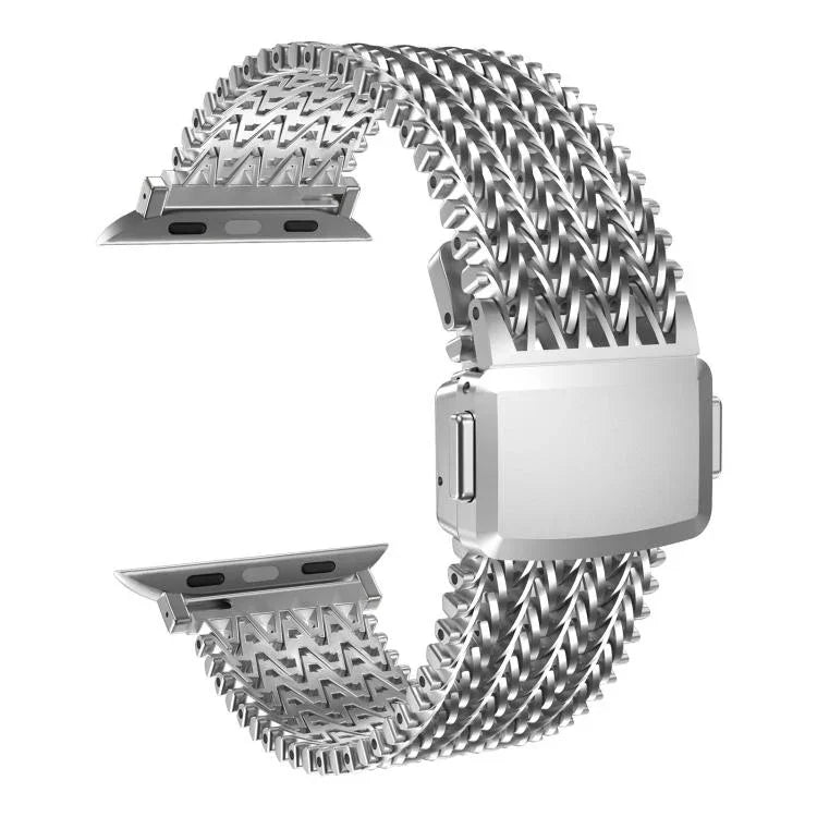 สายรัดนาฬิกาสแตนเลสสตีลแม่เหล็กตาข่าย สำหรับ Apple Watch ขนาด 46 มม. / 49 มม. / 45 มม. / 44 มม. สำหรับ Apple Watch ขนาด 42 มม. / 41 มม. / 40 มม. / 38 มม.