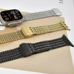 สายรัดนาฬิกาสแตนเลสสตีลแม่เหล็กตาข่าย สำหรับ Apple Watch ขนาด 46 มม. / 49 มม. / 45 มม. / 44 มม. สำหรับ Apple Watch ขนาด 42 มม. / 41 มม. / 40 มม. / 38 มม.