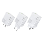 ที่ชาร์จเร็ว WK WP-U66 Kinkong 65W USB-C / Type-C คู่ + USB GaN ปลั๊ก UK, ปลั๊ก US, ปลั๊ก EU