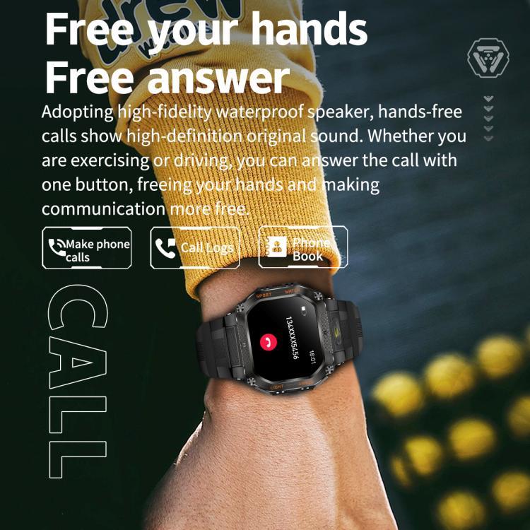 HT34 นาฬิกาสมาร์ทกีฬากลางแจ้งหน้าจอ IPS 1.75 นิ้ว กันน้ำ 3ATM บลูทูธ