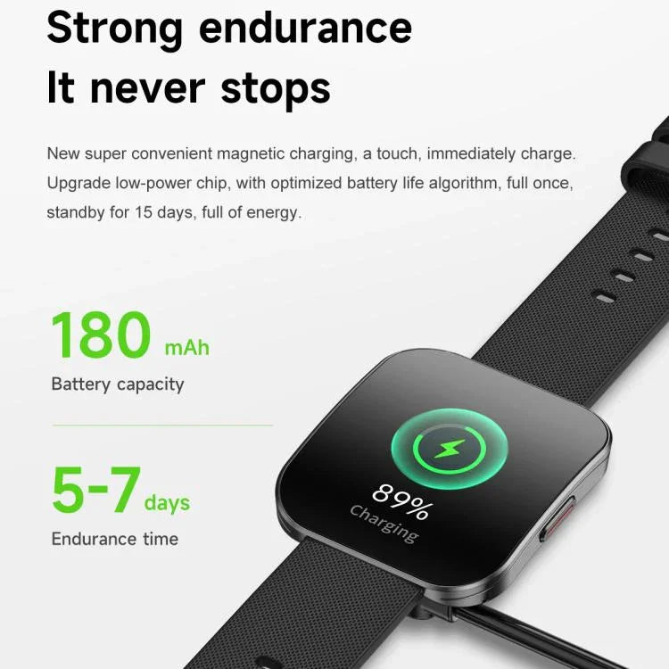 U17 สมาร์ทวอทช์กีฬา IP68 หน้าจอโค้งบางพิเศษ 1.85 นิ้ว