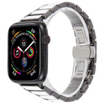 สายรัดนาฬิกาเหล็กเซรามิกสามเม็ดขนาด 18 มม. สำหรับ Apple Watch ขนาด 46 มม. / 49 มม. / 45 มม. / 44 มม. สำหรับ Apple Watch ขนาด 42 มม. / 41 มม. / 40 มม. / 38 มม.