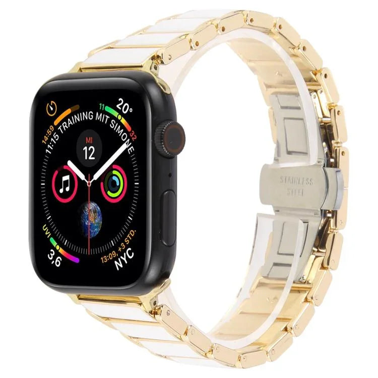 สายรัดนาฬิกาเหล็กเซรามิกสามเม็ดขนาด 18 มม. สำหรับ Apple Watch ขนาด 46 มม. / 49 มม. / 45 มม. / 44 มม. สำหรับ Apple Watch ขนาด 42 มม. / 41 มม. / 40 มม. / 38 มม.