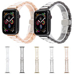 สายรัดนาฬิกาเหล็กเซรามิกสามเม็ดขนาด 18 มม. สำหรับ Apple Watch ขนาด 46 มม. / 49 มม. / 45 มม. / 44 มม. สำหรับ Apple Watch ขนาด 42 มม. / 41 มม. / 40 มม. / 38 มม.