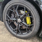 20pcs/Set Forged Gold Foil Carbon Fiber Car Wheels Decorative Sticker for Chevrolet Corvette C8 2020-, Left and Right Driver, Wheels