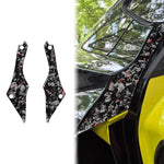 2pcs/Set Forged Gold Foil Carbon Fiber Car Rear Door Inside Frame Decorative Sticker for Chevrolet Corvette C8 2020-, Left and Right Driver, Rear Door Inside