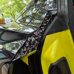 2pcs/Set Forged Gold Foil Carbon Fiber Car Rear Door Inside Frame Decorative Sticker for Chevrolet Corvette C8 2020-, Left and Right Driver, Rear Door Inside