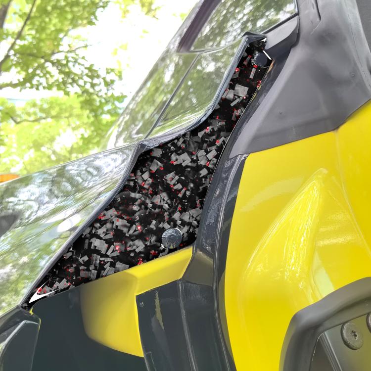2pcs/Set Forged Gold Foil Carbon Fiber Car Rear Door Inside Frame Decorative Sticker for Chevrolet Corvette C8 2020-, Left and Right Driver, Rear Door Inside
