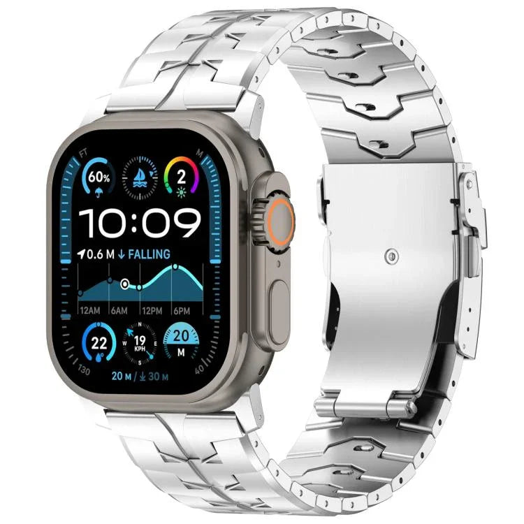 สายรัดนาฬิกาโลหะผสมไทเทเนียมหัวเข็มขัดแบนปลดล็อกเร็ว 26mm สำหรับ Apple Watch 46mm / 49mm / 45mm / 44mm