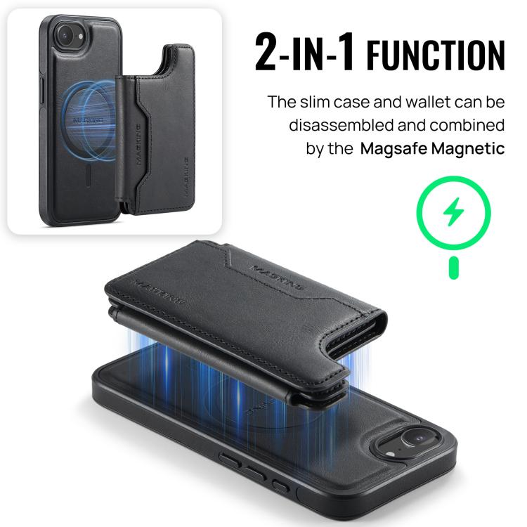 เคสโทรศัพท์ถอดได้พร้อมกระเป๋าใส่บัตร RFID MagSafe รุ่น MAGKING K3 Series สำหรับ iPhone 17e / 16e, สำหรับ iPhone 17, สำหรับ iPhone 16 Pro Max, สำหรับ iPhone 16 Pro, สำหรับ iPhone 16 Plus, สำหรับ iPhone 16