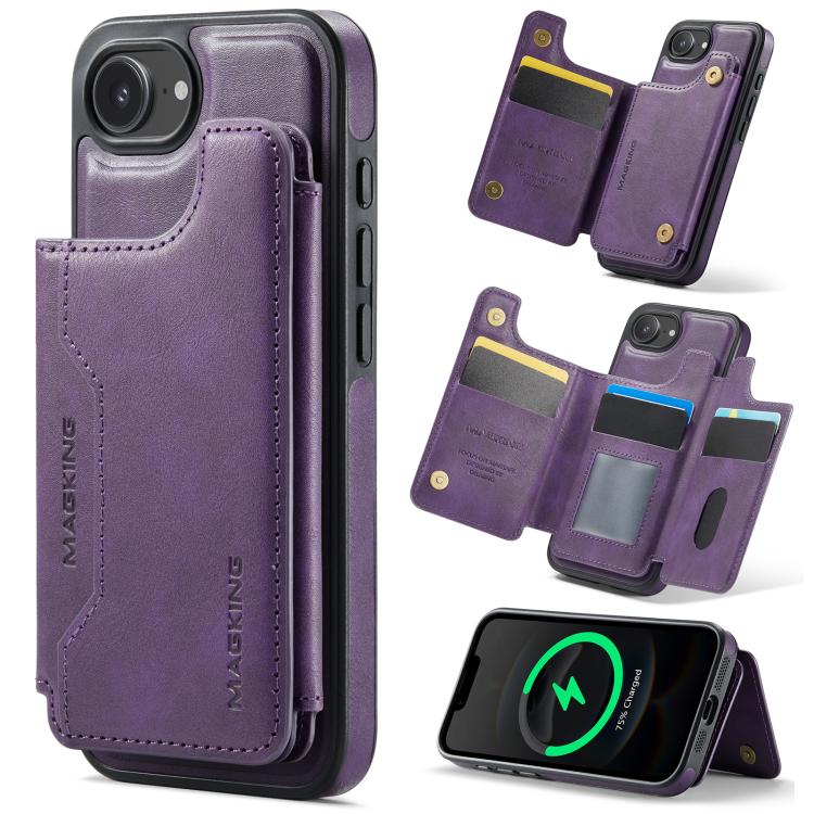 เคสโทรศัพท์ถอดได้พร้อมกระเป๋าใส่บัตร RFID MagSafe รุ่น MAGKING K3 Series สำหรับ iPhone 17e / 16e, สำหรับ iPhone 17, สำหรับ iPhone 16 Pro Max, สำหรับ iPhone 16 Pro, สำหรับ iPhone 16 Plus, สำหรับ iPhone 16