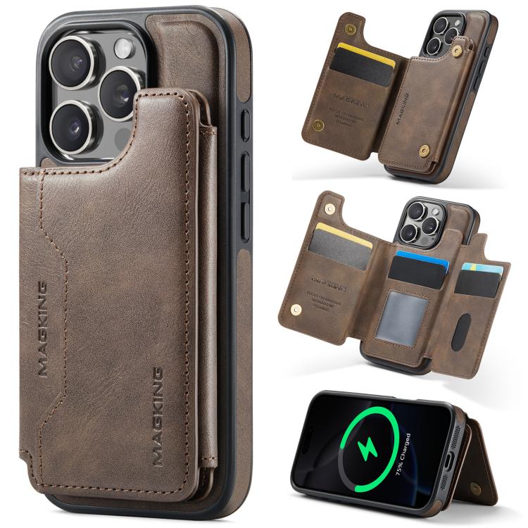 เคสโทรศัพท์ถอดได้พร้อมกระเป๋าใส่บัตร RFID MagSafe รุ่น MAGKING K3 Series สำหรับ iPhone 17e / 16e, สำหรับ iPhone 17, สำหรับ iPhone 16 Pro Max, สำหรับ iPhone 16 Pro, สำหรับ iPhone 16 Plus, สำหรับ iPhone 16