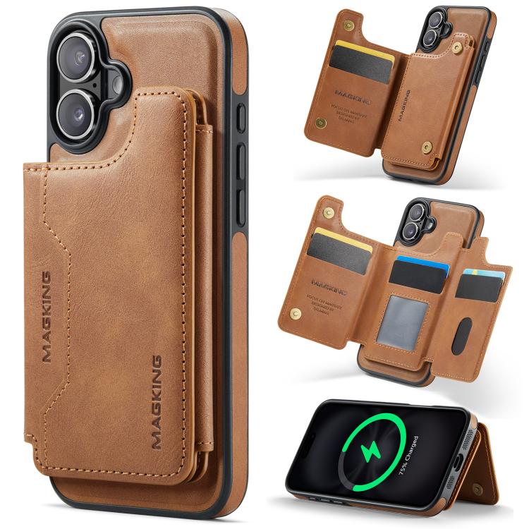 เคสโทรศัพท์ถอดได้พร้อมกระเป๋าใส่บัตร RFID MagSafe รุ่น MAGKING K3 Series สำหรับ iPhone 17e / 16e, สำหรับ iPhone 17, สำหรับ iPhone 16 Pro Max, สำหรับ iPhone 16 Pro, สำหรับ iPhone 16 Plus, สำหรับ iPhone 16