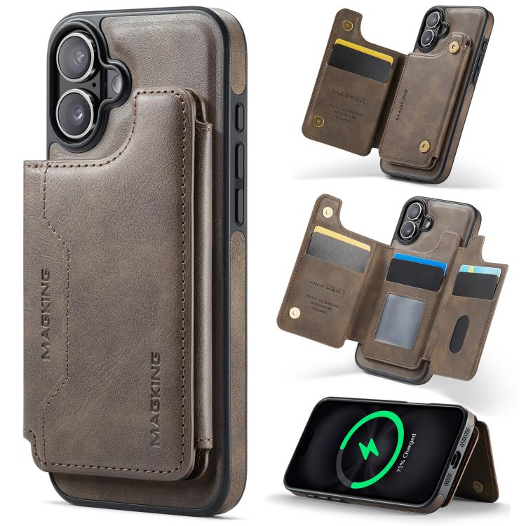 เคสโทรศัพท์ถอดได้พร้อมกระเป๋าใส่บัตร RFID MagSafe รุ่น MAGKING K3 Series สำหรับ iPhone 17e / 16e, สำหรับ iPhone 17, สำหรับ iPhone 16 Pro Max, สำหรับ iPhone 16 Pro, สำหรับ iPhone 16 Plus, สำหรับ iPhone 16