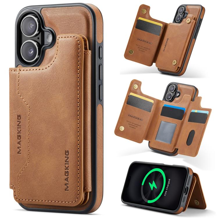เคสโทรศัพท์ถอดได้พร้อมกระเป๋าใส่บัตร RFID MagSafe รุ่น MAGKING K3 Series สำหรับ iPhone 17e / 16e, สำหรับ iPhone 17, สำหรับ iPhone 16 Pro Max, สำหรับ iPhone 16 Pro, สำหรับ iPhone 16 Plus, สำหรับ iPhone 16
