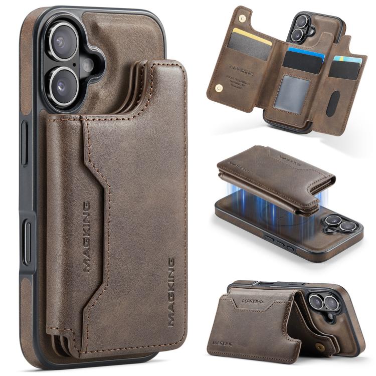 เคสโทรศัพท์ถอดได้พร้อมกระเป๋าใส่บัตร RFID MagSafe รุ่น MAGKING K3 Series สำหรับ iPhone 17e / 16e, สำหรับ iPhone 17, สำหรับ iPhone 16 Pro Max, สำหรับ iPhone 16 Pro, สำหรับ iPhone 16 Plus, สำหรับ iPhone 16