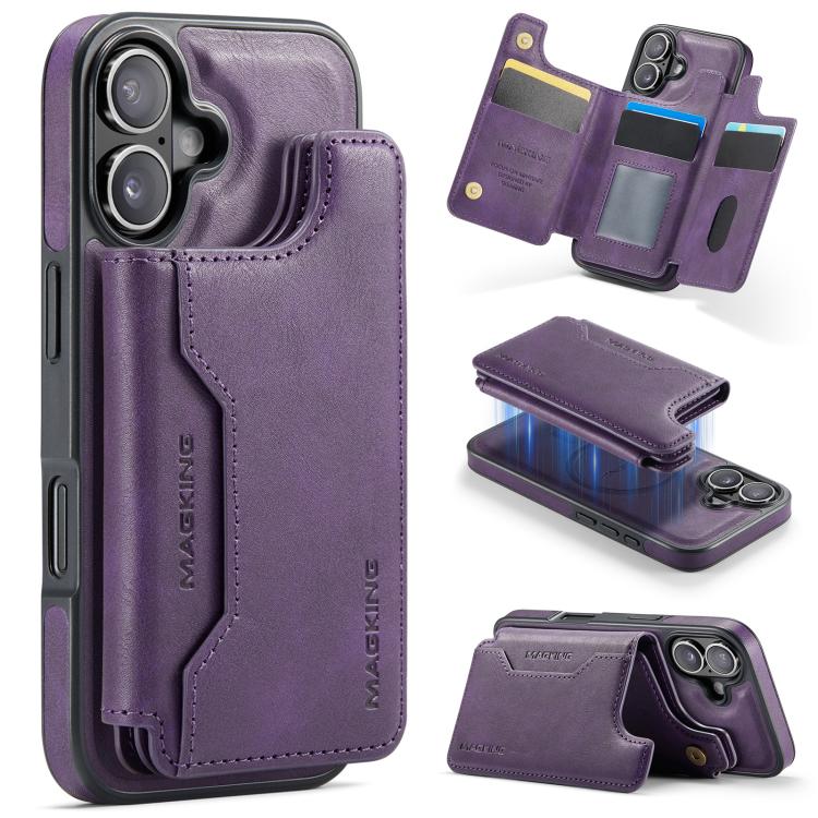 เคสโทรศัพท์ถอดได้พร้อมกระเป๋าใส่บัตร RFID MagSafe รุ่น MAGKING K3 Series สำหรับ iPhone 17e / 16e, สำหรับ iPhone 17, สำหรับ iPhone 16 Pro Max, สำหรับ iPhone 16 Pro, สำหรับ iPhone 16 Plus, สำหรับ iPhone 16