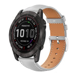 xDfind Flat Head Black Shark Fine Grain Leather Watch Band, For Garmin Fenix 8/7/6/5 22mm 20mm, For Garmin Fenix 8/7X/6X/5X 26mm 22mm, For Garmin Forerunner 220/735/735XT/230/235 20mm, For Garmin Forerunner 35/30/35j 20mm