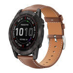 xDfind Flat Head Black Shark Fine Grain Leather Watch Band, For Garmin Fenix 8/7/6/5 22mm 20mm, For Garmin Fenix 8/7X/6X/5X 26mm 22mm, For Garmin Forerunner 220/735/735XT/230/235 20mm, For Garmin Forerunner 35/30/35j 20mm