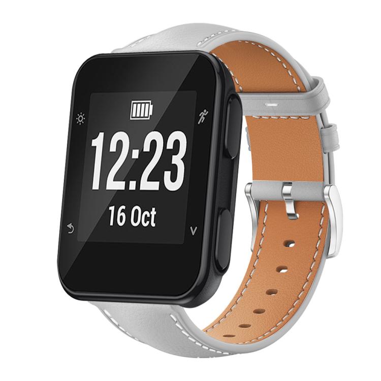 xDfind Flat Head Black Shark Fine Grain Leather Watch Band, For Garmin Fenix 8/7/6/5 22mm 20mm, For Garmin Fenix 8/7X/6X/5X 26mm 22mm, For Garmin Forerunner 220/735/735XT/230/235 20mm, For Garmin Forerunner 35/30/35j 20mm