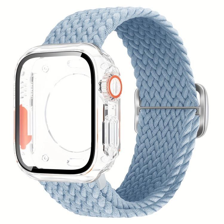 สายรัดนาฬิกาไนลอนหัวเข็มขัดบันไดพร้อมเปลี่ยนฝาครอบ PC ฟิล์ม Ultra 49mm สำหรับ Apple Watch Series 44mm, สำหรับ Apple Watch Series 40mm, สำหรับ Apple Watch Series 10 / 11 46mm, สำหรับ Apple Watch Series 10 / 11 42mm, สำหรับ Apple Watch Series 45mm