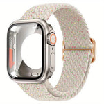 สายรัดนาฬิกาไนลอนหัวเข็มขัดบันไดพร้อมเปลี่ยนฝาครอบ PC ฟิล์ม Ultra 49mm สำหรับ Apple Watch Series 44mm, สำหรับ Apple Watch Series 40mm, สำหรับ Apple Watch Series 10 / 11 46mm, สำหรับ Apple Watch Series 10 / 11 42mm, สำหรับ Apple Watch Series 45mm