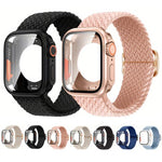 สายรัดนาฬิกาไนลอนหัวเข็มขัดบันไดพร้อมเปลี่ยนฝาครอบ PC ฟิล์ม Ultra 49mm สำหรับ Apple Watch Series 44mm, สำหรับ Apple Watch Series 40mm, สำหรับ Apple Watch Series 10 / 11 46mm, สำหรับ Apple Watch Series 10 / 11 42mm, สำหรับ Apple Watch Series 45mm