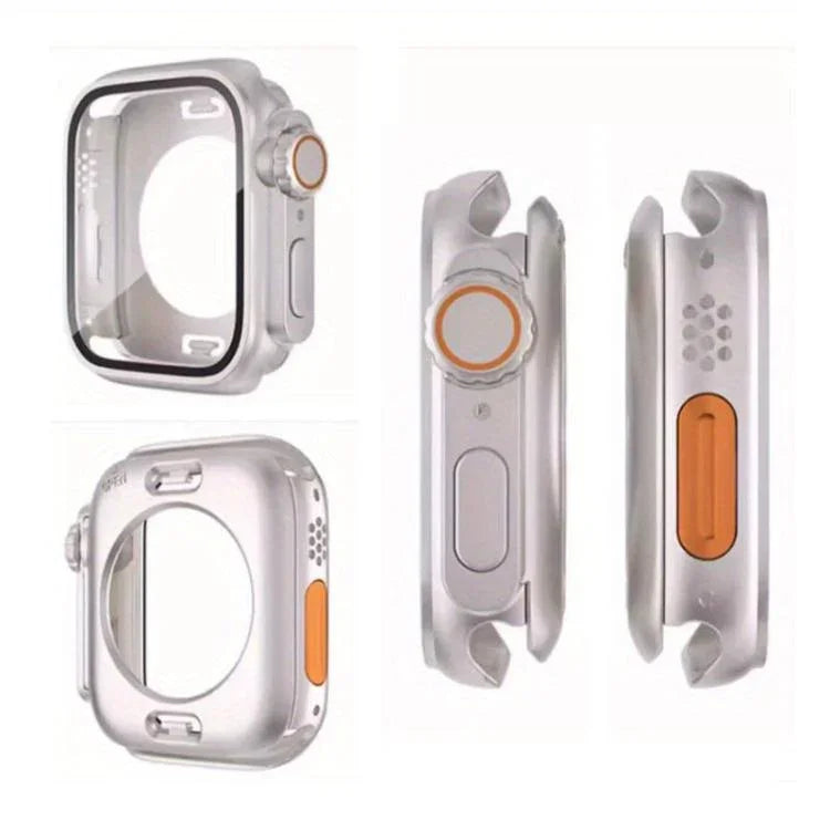สายรัดนาฬิกาไนลอนหัวเข็มขัดบันไดพร้อมเปลี่ยนฝาครอบ PC ฟิล์ม Ultra 49mm สำหรับ Apple Watch Series 44mm, สำหรับ Apple Watch Series 40mm, สำหรับ Apple Watch Series 10 / 11 46mm, สำหรับ Apple Watch Series 10 / 11 42mm, สำหรับ Apple Watch Series 45mm