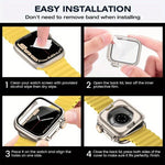 สายรัดนาฬิกาไนลอนหัวเข็มขัดบันไดพร้อมเปลี่ยนฝาครอบ PC ฟิล์ม Ultra 49mm สำหรับ Apple Watch Series 44mm, สำหรับ Apple Watch Series 40mm, สำหรับ Apple Watch Series 10 / 11 46mm, สำหรับ Apple Watch Series 10 / 11 42mm, สำหรับ Apple Watch Series 45mm