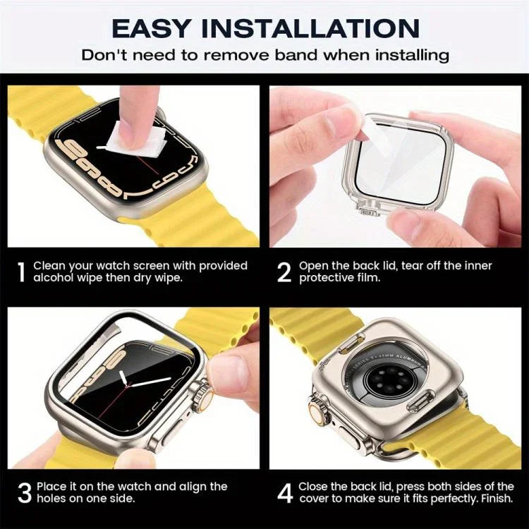 สายรัดนาฬิกาไนลอนหัวเข็มขัดบันไดพร้อมเปลี่ยนฝาครอบ PC ฟิล์ม Ultra 49mm สำหรับ Apple Watch Series 44mm, สำหรับ Apple Watch Series 40mm, สำหรับ Apple Watch Series 10 / 11 46mm, สำหรับ Apple Watch Series 10 / 11 42mm, สำหรับ Apple Watch Series 45mm