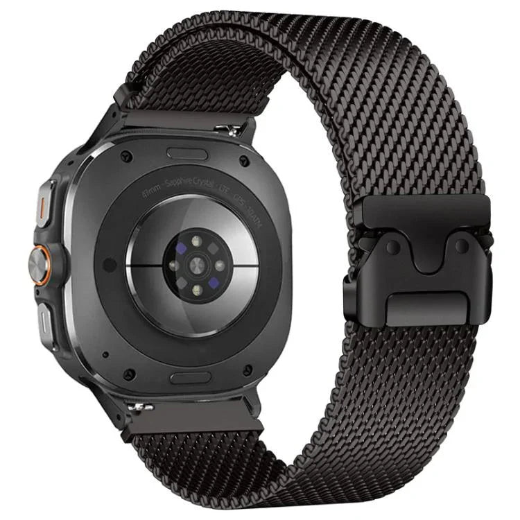 สายรัดนาฬิกา Milanese สแตนเลสสตีลหัวเข็มขัดร่ม สำหรับ Samsung Galaxy Watch Ultra / Ultra 2025, สำหรับ Samsung Galaxy Watch8 / Watch8 Classic