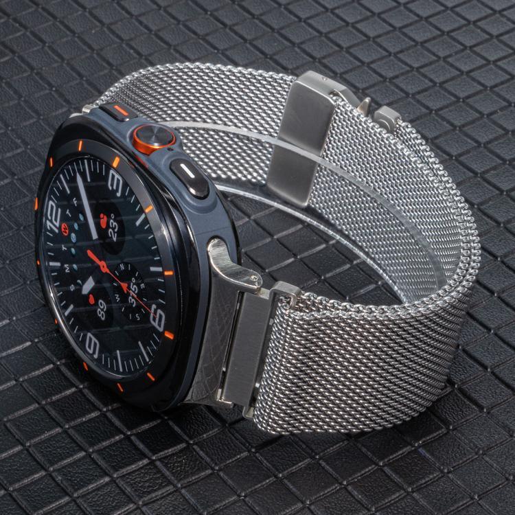 สายรัดนาฬิกา Milanese สแตนเลสสตีลหัวเข็มขัดร่ม สำหรับ Samsung Galaxy Watch Ultra / Ultra 2025, สำหรับ Samsung Galaxy Watch8 / Watch8 Classic