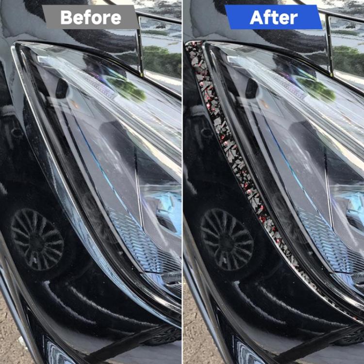 2pcs/Set Forged Gold Foil Carbon Fiber Car Front Light Below Decorative Sticker for Chevrolet Corvette C8 2020-, Left and Right Driver, Front Light Below