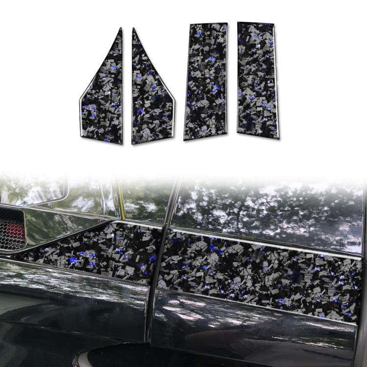 4pcs/Set Forged Gold Foil Carbon Fiber Car Roof Sides Decorative Sticker for Chevrolet Corvette C8 2020-, Left and Right Driver, Roof Sides