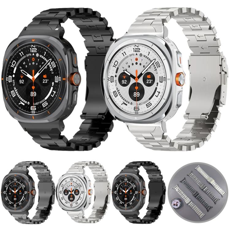 สายรัดนาฬิกาหัวเข็มขัดนิรภัยผีเสื้อโลหะผสมไทเทเนียม สำหรับ Samsung Galaxy Watch Ultra 47mm / Ultra 2025