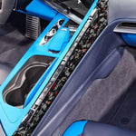 2pcs/Set Forged Gold Foil Carbon Fiber Car Center Console Side Decorative Sticker for Chevrolet Corvette C8 2020-, Left Driver, Center Console Side, Left Driver