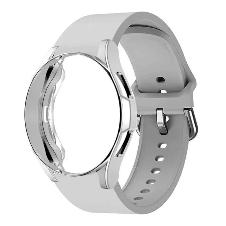 สายรัดนาฬิกาซิลิโคนพร้อมเคส TPU สำหรับ Samsung Galaxy Watch 7 44mm, สำหรับ Samsung Galaxy Watch 7 40mm, สำหรับ Samsung Galaxy Watch 4 Classic 46mm, สำหรับ Samsung Galaxy Watch 4 Classic 42mm
