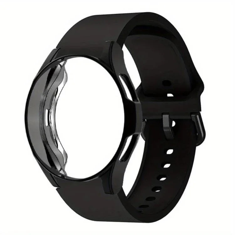 สายรัดนาฬิกาซิลิโคนพร้อมเคส TPU สำหรับ Samsung Galaxy Watch 7 44mm, สำหรับ Samsung Galaxy Watch 7 40mm, สำหรับ Samsung Galaxy Watch 4 Classic 46mm, สำหรับ Samsung Galaxy Watch 4 Classic 42mm