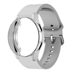 สายรัดนาฬิกาซิลิโคนพร้อมเคส TPU สำหรับ Samsung Galaxy Watch 7 44mm, สำหรับ Samsung Galaxy Watch 7 40mm, สำหรับ Samsung Galaxy Watch 4 Classic 46mm, สำหรับ Samsung Galaxy Watch 4 Classic 42mm